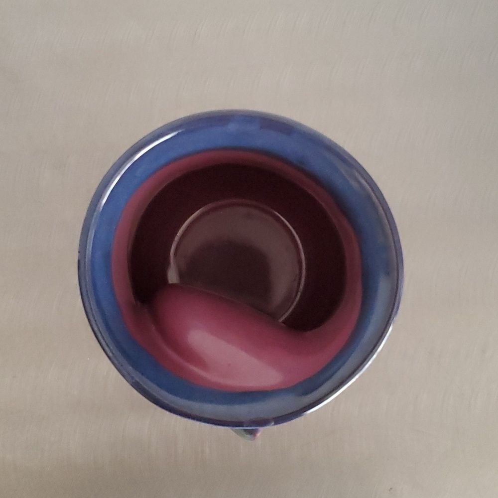 Naher Clay in Motion Purple Passion Handwarmer Mug Cup Left Hand Signed 14 oz - Picture 5 of 9